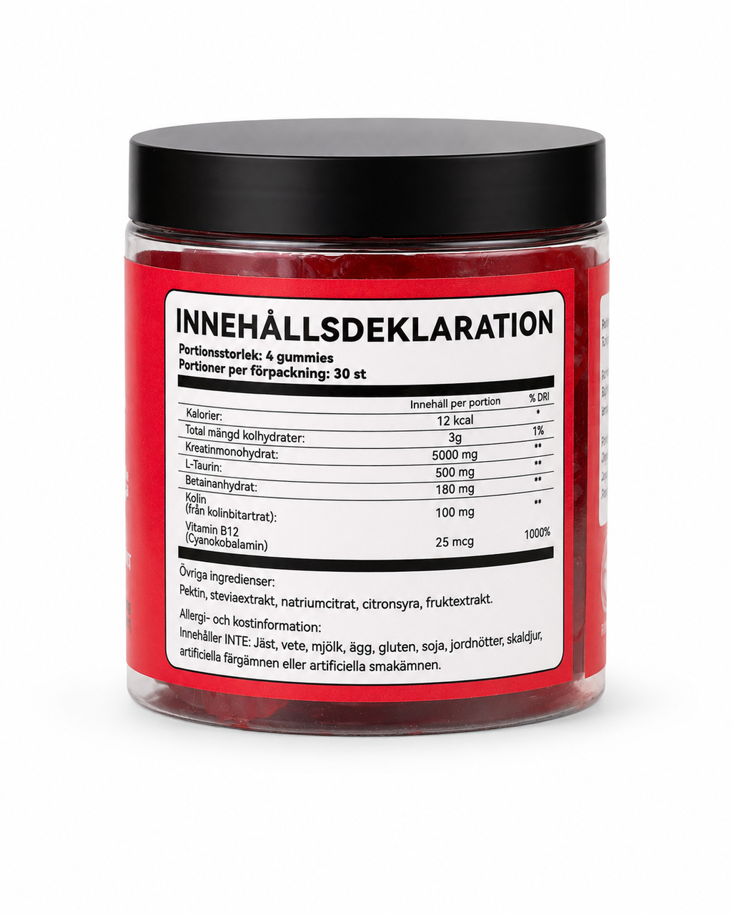 Kreatingummies Hallon – Sveriges billigaste gummies